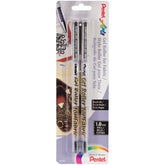 Pentel Arts Gel Roller for Fabric, (1.0mm) Bold Lines, Permanent, Black Ink, Pack of 2 (BN15BP2A)